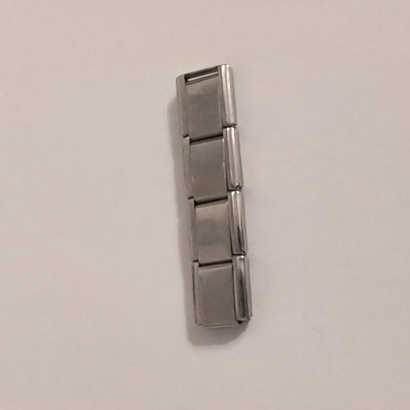 charm Jewelry - 4 Silver Blank Italian Link Stainless Steel Charm for Nomination Style Bracelet